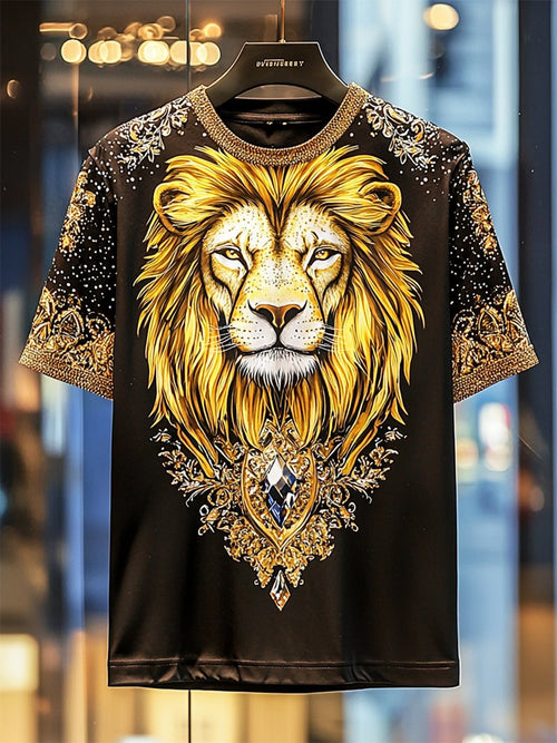 Men's Business Luxury Printed  Cotton Short Sleeve T-Shirt