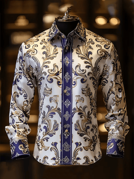 Men's Satin Luxe Long Sleeve Button Down Shirt