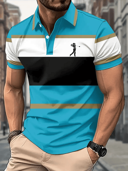 Men's Golf Casual Printed Casual Polo Shirt