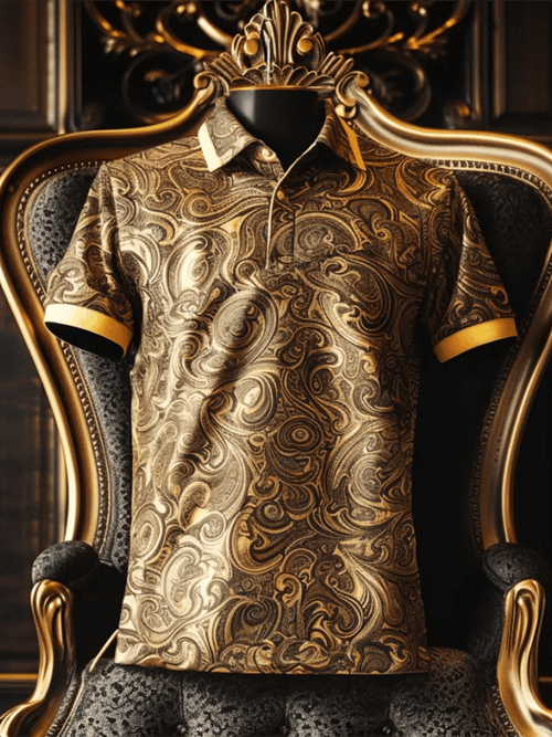 Men's Business Casual Button Short Sleeve Polo Shirt