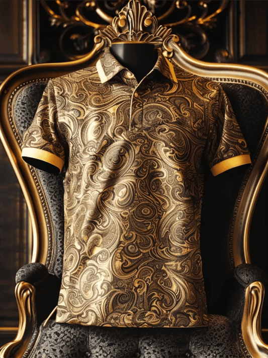 Men's Business Casual Button Short Sleeve Polo Shirt