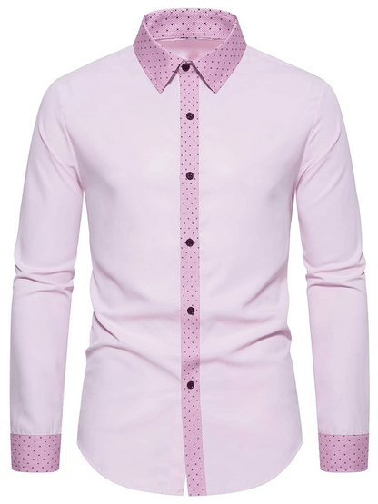 Men's Geometric Design Business Casual Shirt