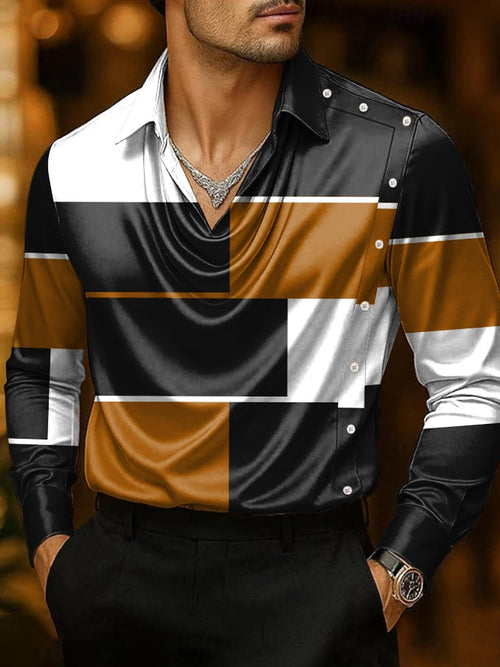 Men's Business Casual Satin Shirt