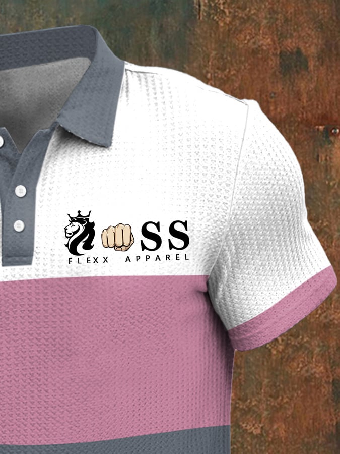 Men's Casual Business Waffle Short-Sleeved Polo