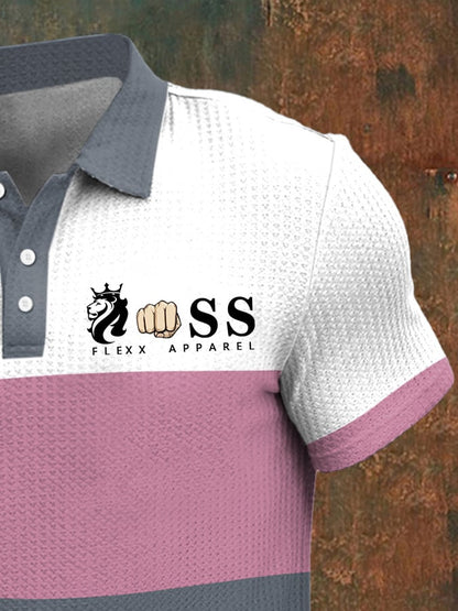 Men's Casual Business Waffle Short-Sleeved Polo