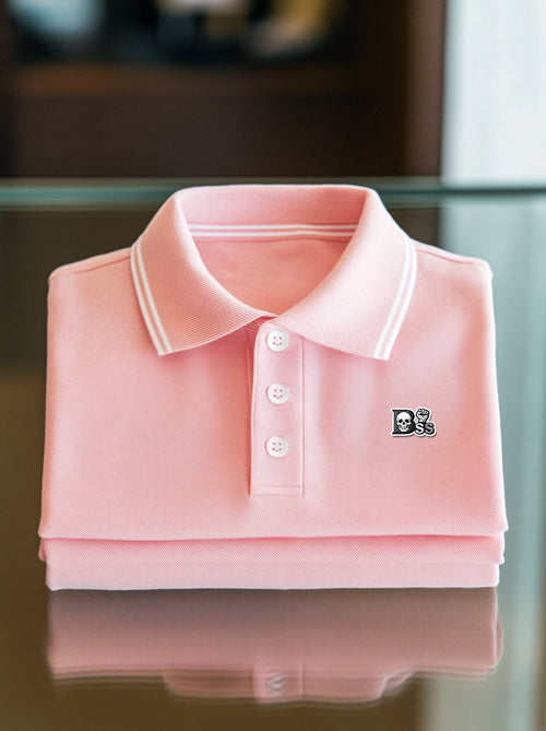 Men's Business Casual Button Short Sleeve Polo Shirt