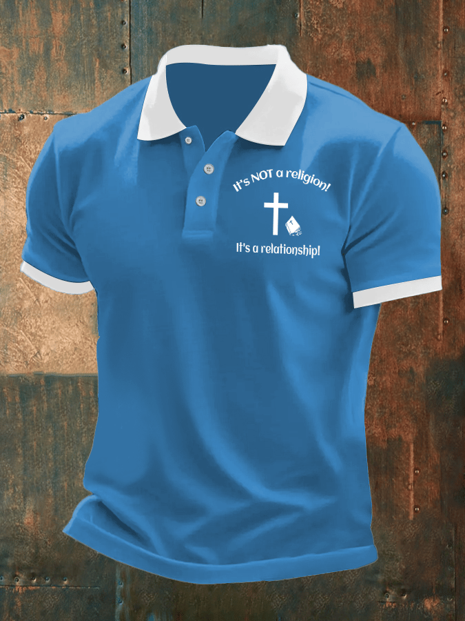 Men's Christianity Is Not A Religion It Is A Relationship Printed POLO Shirt