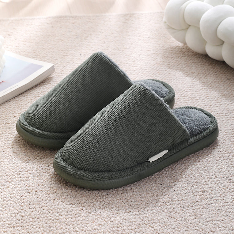 Thick-soled plush warm cotton slippers