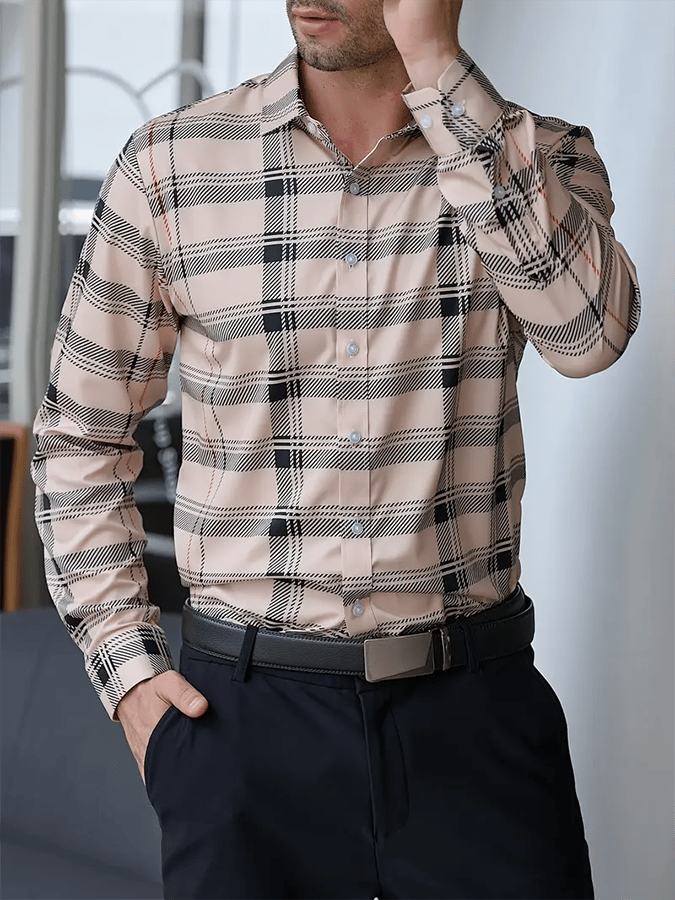 Men's Plaid Business Casual Shirt