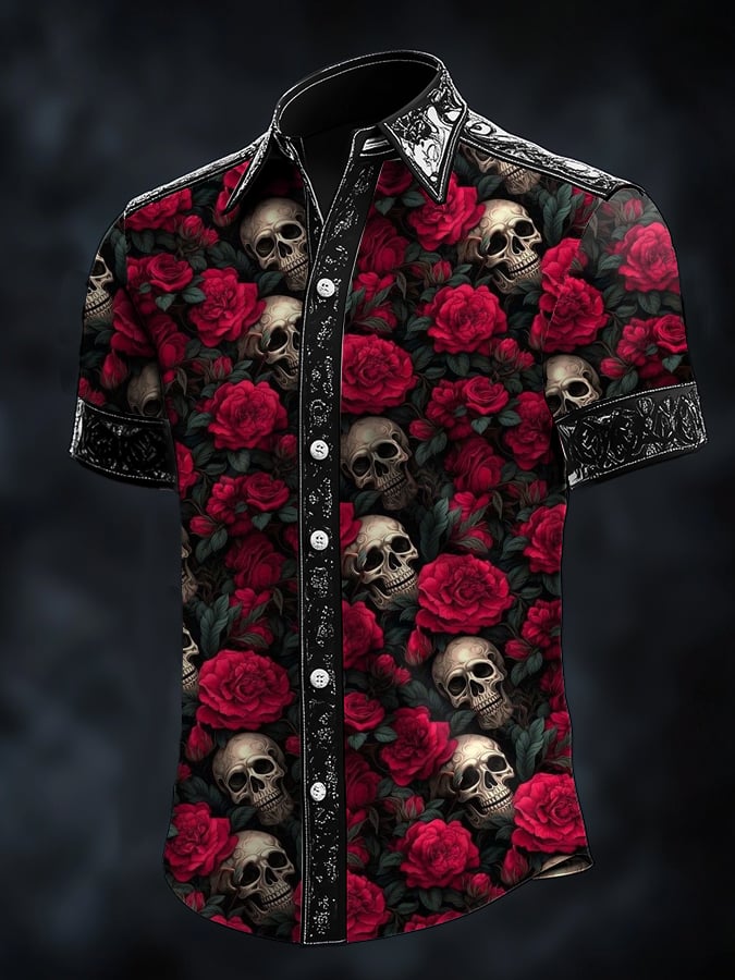 Men's Skull Art Print Shirt
