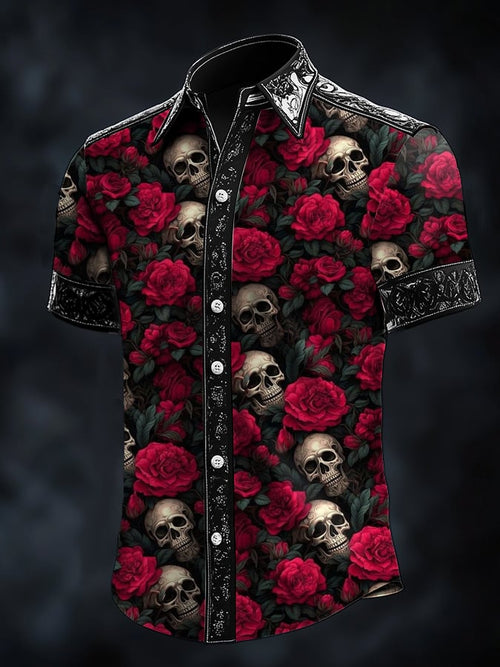 Men's Skull Art Print Shirt