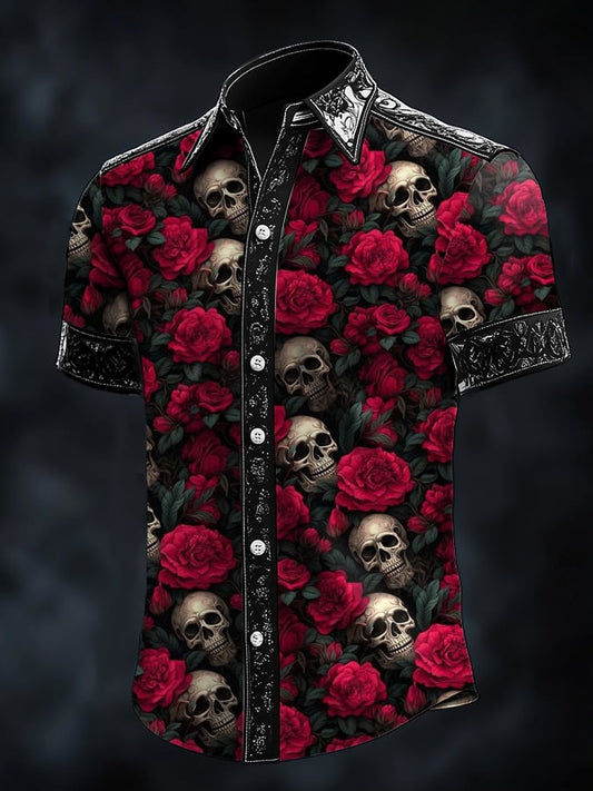 Men's Skull Art Print Shirt