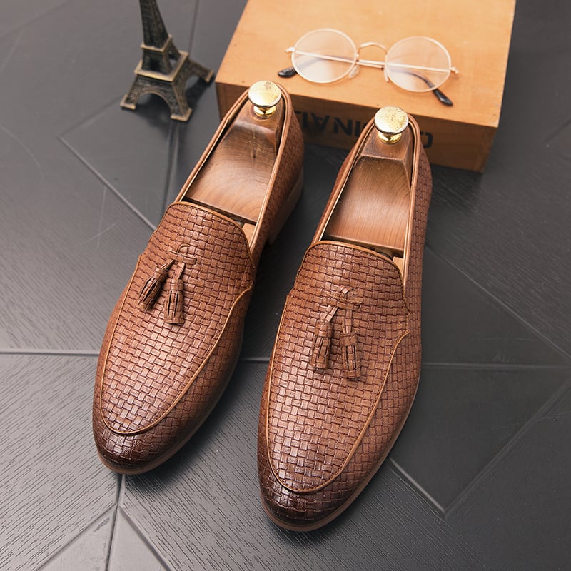 Business Casual Simple Fashion Tassel Men'S Leather Shoes