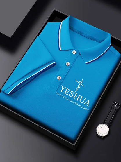 Men's  “Yeshua King OF Kings Lord Of Lords�?Print Polo Shirt