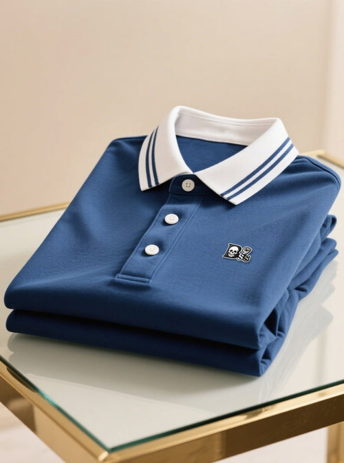 Men's Business Casual Button Short Sleeve Polo Shirt