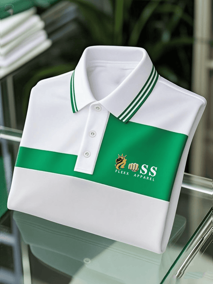 Men's Business Casual Printed Short Sleeve Polo Shirt