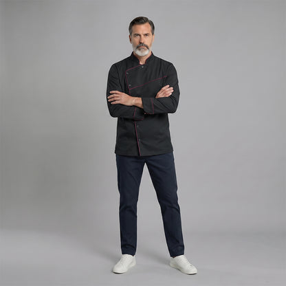 Men's Loose-Fit Long-Sleeve Multi-Button Dress Shirt