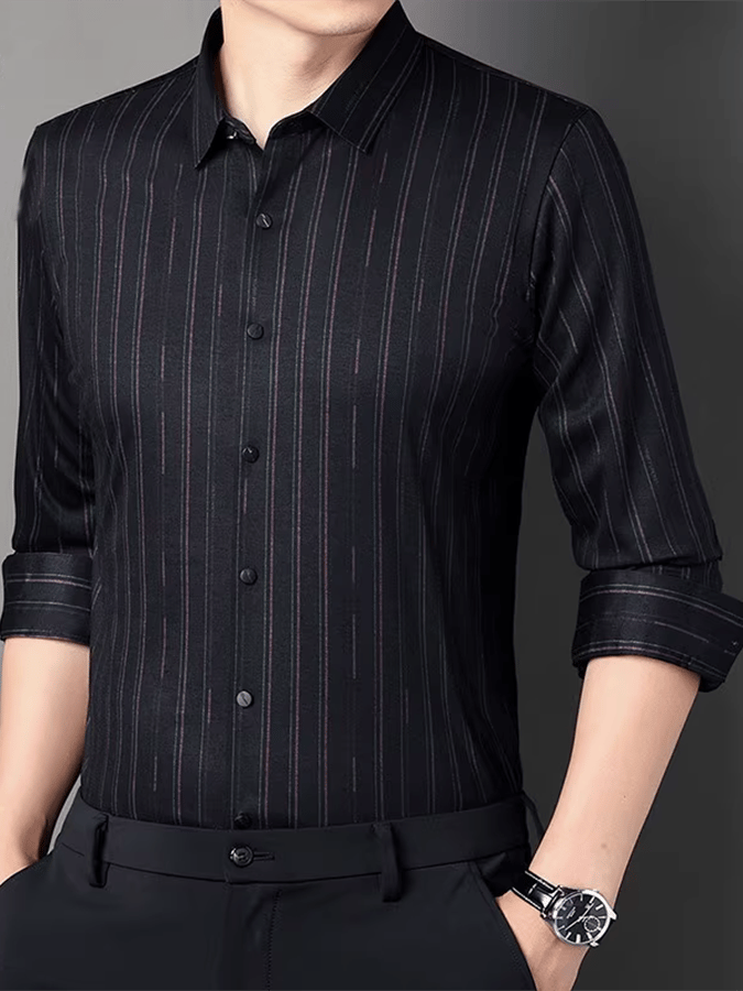 Men's Striped Business Casual Shirt