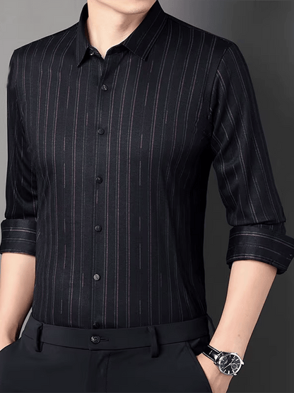 Men's Striped Business Casual Shirt