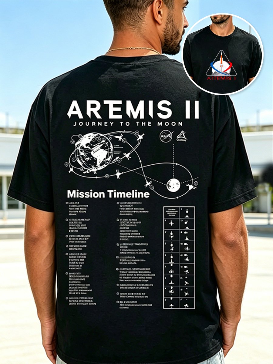 Men's Artemis II  Print Casual T-shirt