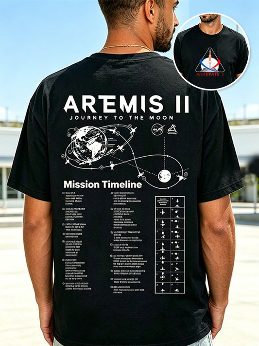 Men's Artemis II  Print Casual T-shirt