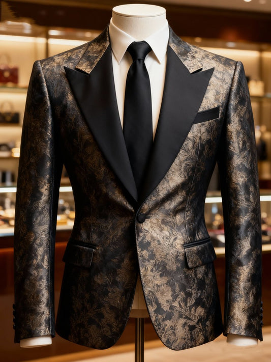 Men's luxury printed suit jacket