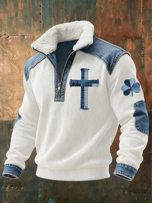 Men's St. Patrick's Day Cross Print Sweatshirt
