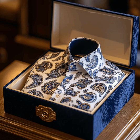 Men's Business Luxury Floral Print Short-sleeved Shirt