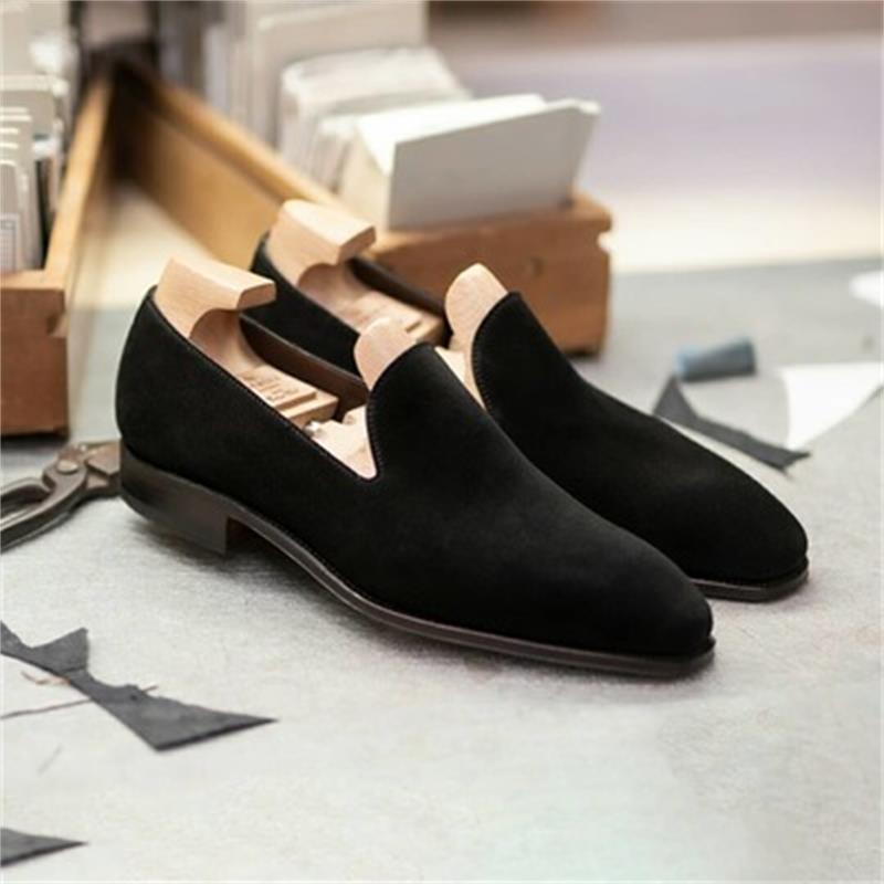 Suede Low-heeled Solid Color Comfortable Casual Retro Men Loafers Shoes
