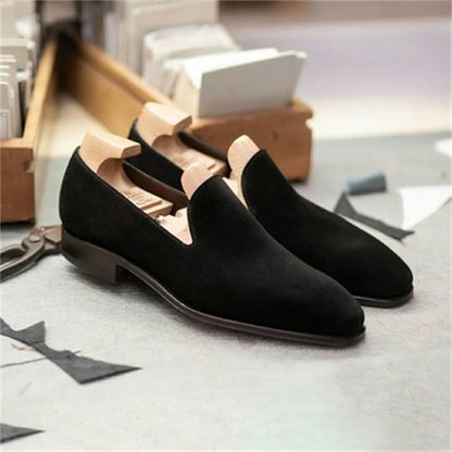 Suede Low-heeled Solid Color Comfortable Casual Retro Men Loafers Shoes