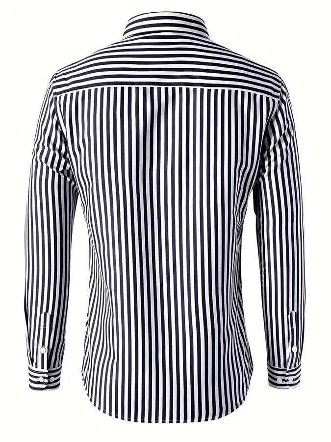 Men's Striped Business Casual Shirt