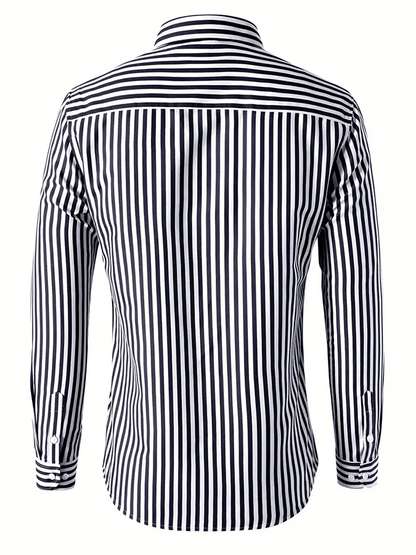 Men's Striped Business Casual Shirt