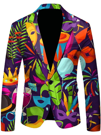 Men's Versatile With Carnival Design Blazer