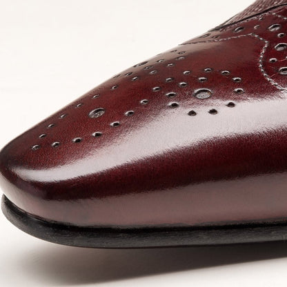 Fashion Carved Buckle Design Business Men'S Leather Shoes