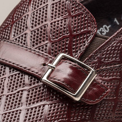 Fashion Carved Buckle Design Business Men'S Leather Shoes