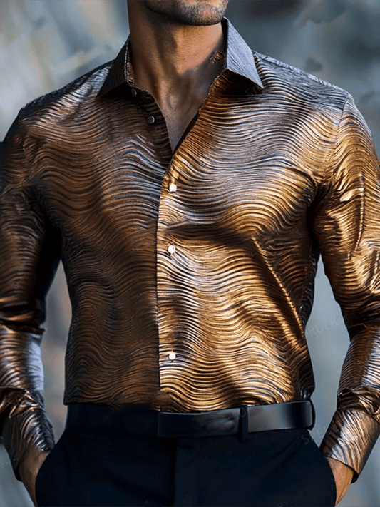 Men's Vintage Print Long Sleeve Shirt