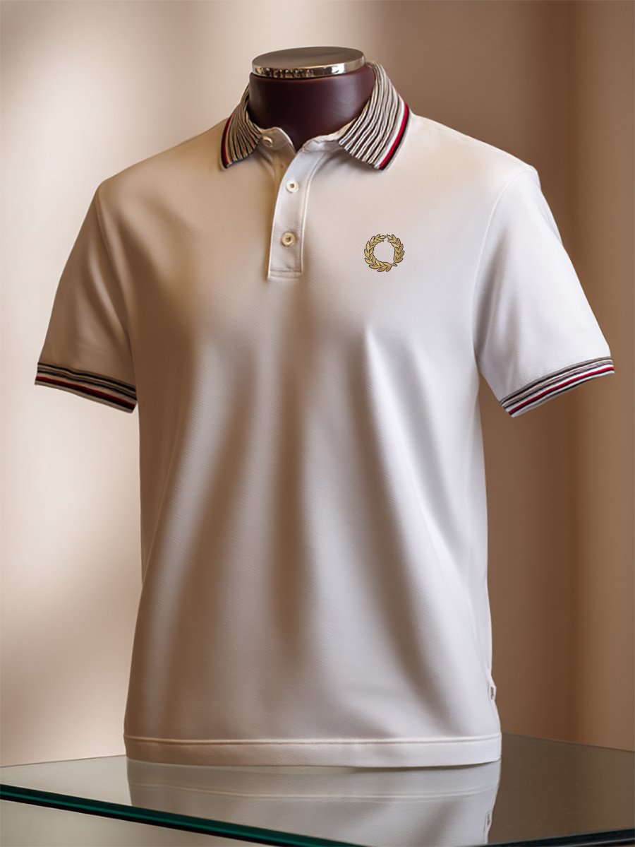 Men's Business Casual Button Short Sleeve Polo Shirt