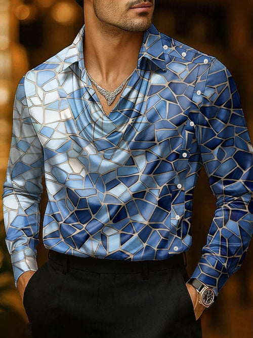 Men's Business Casual Satin Shirt