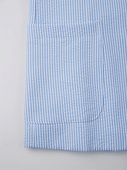 Men's Fashionable Stripe Design Single-Breasted Pocket Design Casual Suit