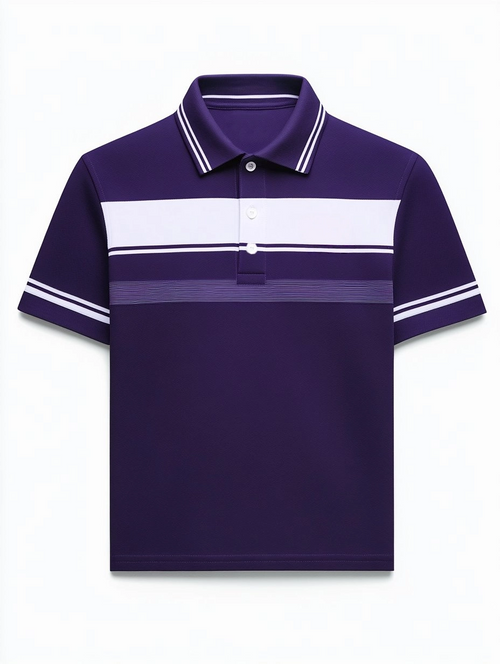 Men's Business Casual Button Short Sleeve Polo Shirt