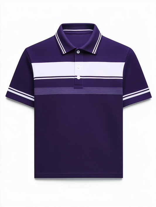 Men's Business Casual Button Short Sleeve Polo Shirt