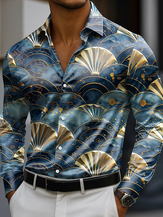 Men's Classic Business Casual Luxe Long Sleeve Button Down Shirt
