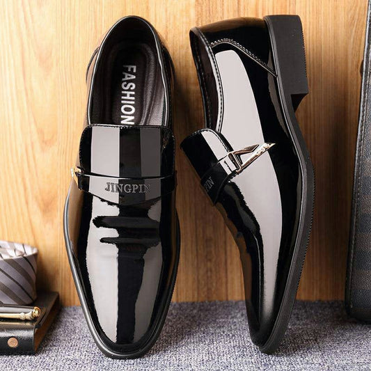Men's Business Casual Patent Leather Dress Shoes