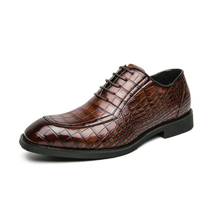 Business Lace Up Oxford Shoes Men'S Formal Square Toe Leather Shoes