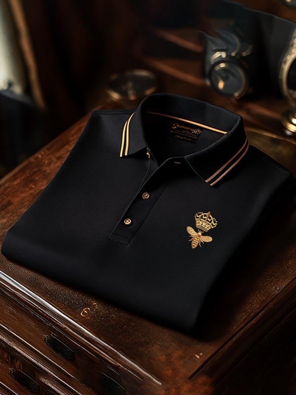 Men's Check Business Casual Short Sleeve Polo Shirt
