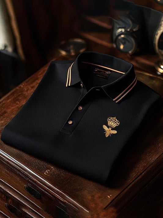Men's Check Business Casual Short Sleeve Polo Shirt