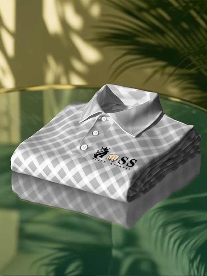 Men's Business Casual Printed Polo Shirt