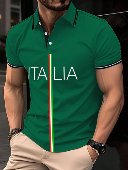 Men's "Italy" printed polo shirt