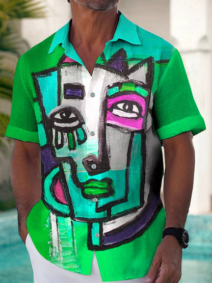 Fashion Art Irregular Printing Men's Shirt