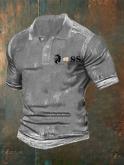 Men's casual retro polo shirt